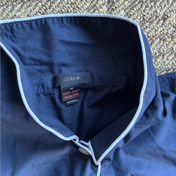 J. Crew Midnight Blue PJ Top and Bottoms with White Trim - Picture 5 of 8